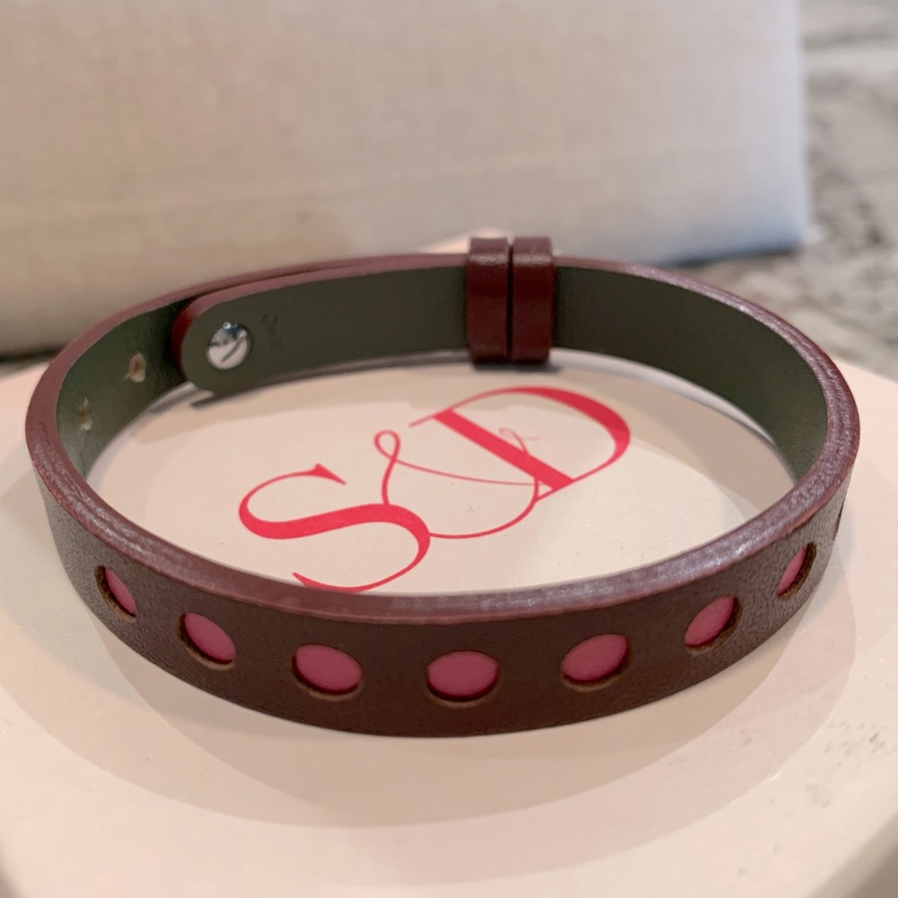 Reversible Leather Band. Takes charms or layer it with other bracelets!